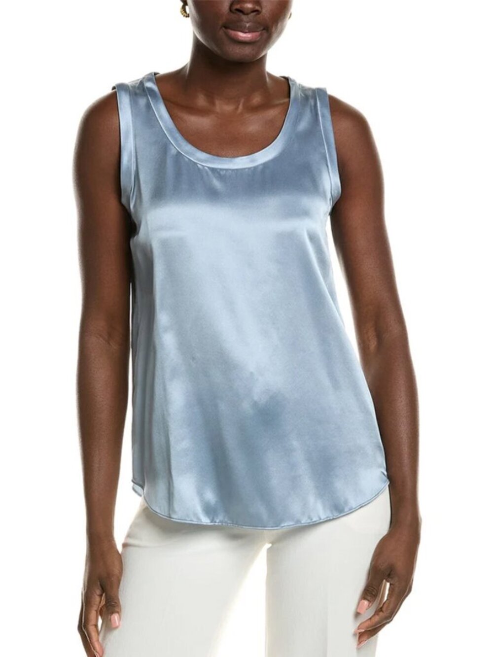 Lafayette 148 Perla Reversible Silk Tank in Paper Blue Size P